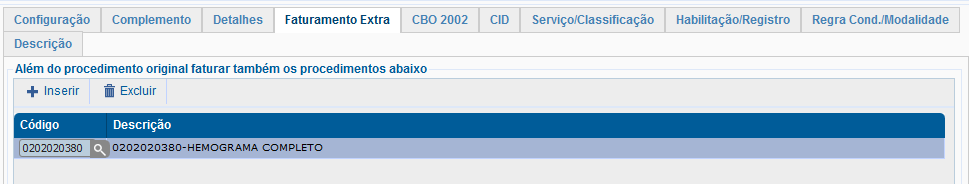 Tabela Unificada SUS - Faturamento